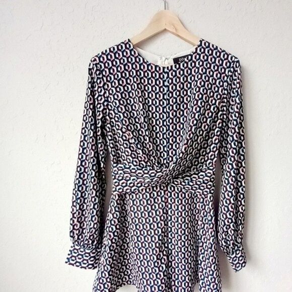 DO+BE Multicolor Geometric Long Sleeves Jumpsuit Romper Sz: S - Picture 1 of 6
